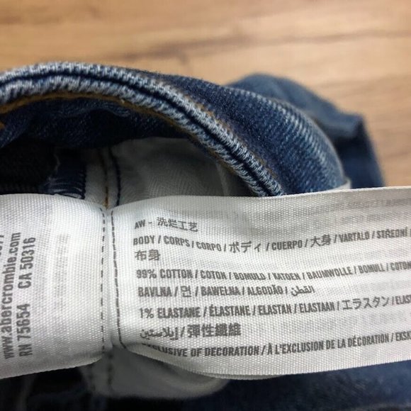 Abercrombie & Fitch The Mom High Rise Jeans 25 Raw Blue Medium Vintage Retro - Picture 8 of 10